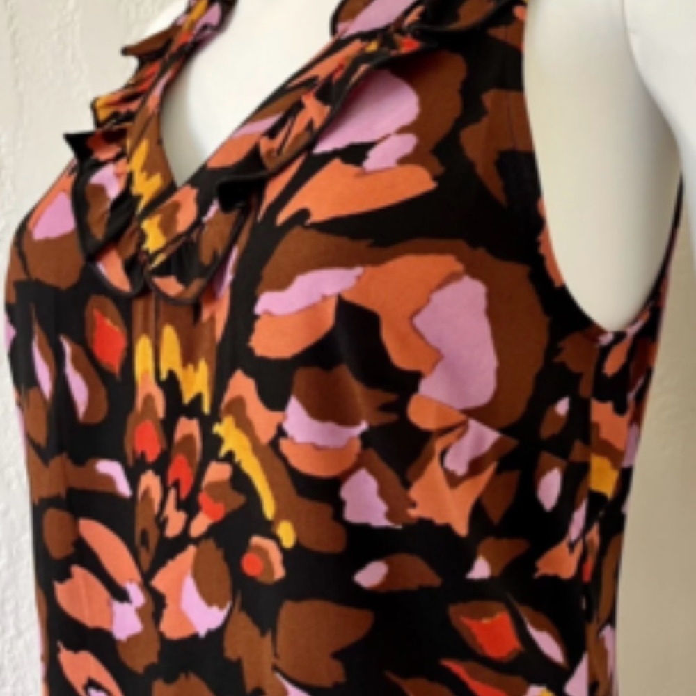 Cabi Style #4454 Sleeveless Monarch Dress Size M - Brown, Pink & Orange - Picture 3 of 8